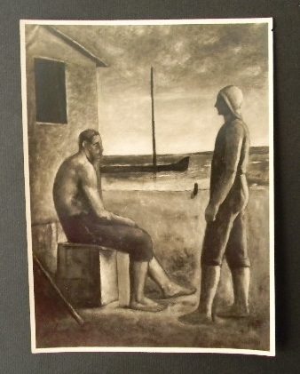  Photographie originale du tableau "Les pêcheurs" de Carlo CARRA par le Studio d'arte fotografica Gianni Mari à Milan.. CARRA (Carlo)