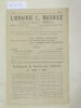 Catalogue 5ème Année / 1923: Non Illustrés De 1842 à 1901.. MAURICE, LIBRARIE L. - PARIS