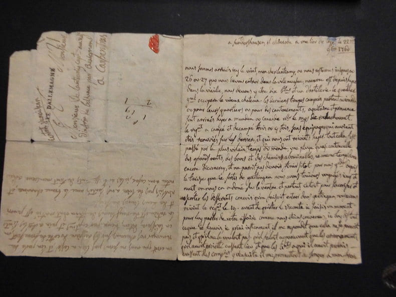 Lettre autographe en date du 22 septembre 1760 envoy&eacute;e par Joseph Bernard d'Inguimbert  . Joseph Bernard d'Ingimbert
