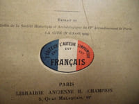 Gérard de Nerval parisien de Paris, extrait du bulletin de la société historique et archéologique du IV arrondissement de Paris la cité n° d'avril 1919