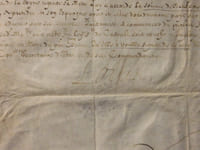 Pièce signée Louis XIII sur parchemin (27x22 cm)