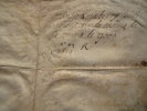 Pièce signée Louis XIII sur parchemin (27x22 cm). [Louis XIII]
