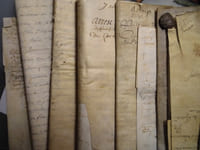 Liasse d'actes de 1632 à 1779 sur parchemin