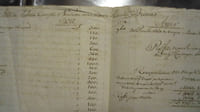 Relevé d'un compte courant entre Jean-François de La Borde (financier né à Bayonne en 1691; Seigneur de Mouillon et baron de La Brosse, député au conseil du commerce de Bordeaux en début de carrière. Voltaire le dit originaire du Languedoc. Son portrait a été peint par Hyacinthe Rigaud)et Martin Antoine Bretous (futur maire de Bayonne en 1764)