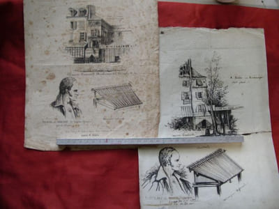 - Attentat d'assassinat sur la personne du Roi des Français le 28 juillet 1835. Prix 6 sous.- Dessin à la craie noire, légendes à la plume.