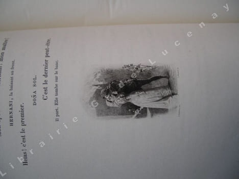 Hernani, drame en cinq actes. Un portrait d'après Deveria et 15 compositions de Michelena gravés à l'eau-forte par Boisson.. HUGO (Victor)