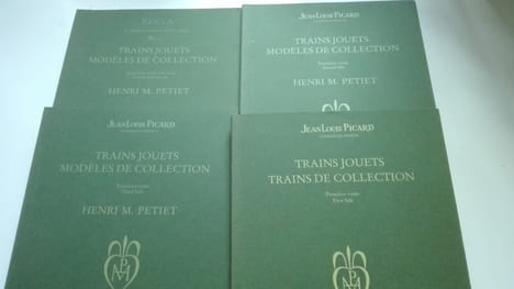4 catalogues de ventes de la collection de Henri M. Petiet Trains jouets trains de collection : Première vente (First Sale) 3 décembre 1993 Trains ...