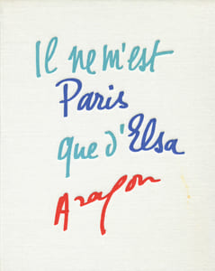 Il ne m'Est de Paris que d'Elsa.