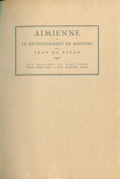 Aimienne ou le Detournement de Mineure.. TINAN (Jean de) :