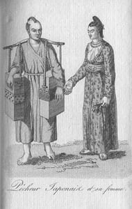 Le Japon, ou Moeurs Usages et Costumes des Habitans de cet Empire d'après Krusenstern, Langsdorf, Titzing - Cérémonies Usitées au Japon, pour les Mariages, les Funéralles, et les Principales Fêtes de l'Année par feu M. Titsingh]. - Le Japon ou Voyage de Paul Ricord aux iles du Japon.