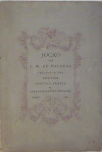 Jocko par C.M. de Pougens précédé d'une notice par Anatole France