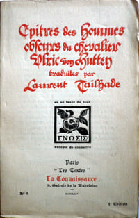 Epitres des hommes obscurs du chevalier Ulric von Hutten