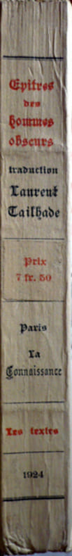 Epitres des hommes obscurs du chevalier Ulric von Hutten