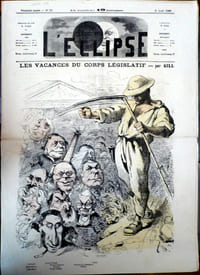 L'Eclipse. Première année, N°28, 2 Août 1868. Les vacance du corps législatif. Par Gill