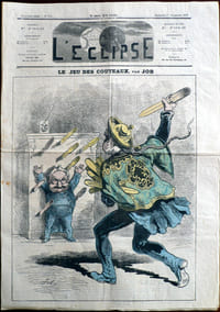 L'Eclipse. Cinquième année, N°214, 1er Décembre 1872. Le jeu des couteaux par Job / Hadol