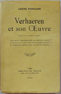 Verhaeren et son oeuvre d'après des documents inédits suivi de la bibliographie des éditions originales et de la liste des publications signées ou anonymes parues dans les revues belges