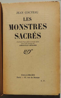Les monstres sacrés. Portrait d'une pièce en trois actes avec trois dessins de Christian Bérard