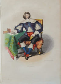 Gravure sur acier coloriée et gommée à l'époque issue du Plutarque Français (1835) Guez de Balzac