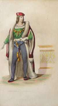 Gravure sur acier coloriée et gommée à l'époque issue du Plutarque Français (1835) Charles Duc d'Orléans