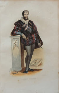 Gravure sur acier coloriée et gommée à l'époque issue du Plutarque Français (1835) Jean Goujon