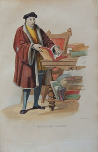 Gravure sur acier coloriée et gommée à l'époque issue du Plutarque Français (1835) Guillaume Budé