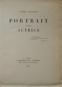 Portrait d'une actrice