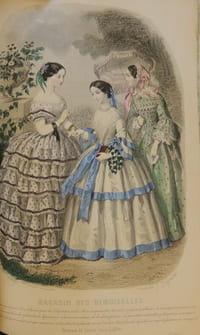 Magasin des demoiselles.  Morale, histoire ancienne et moderne, science, économie domestique, littérature, beaux-arts, voyages, biographie, petit courrier des demoiselles. 11ème année 1854-1855