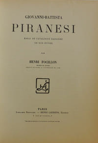 Giovani-Battista Piranesi. Essai de catalogue raisonné de son uvre