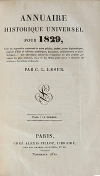 Annuaire historique universel pour 1818 [-1829] Tête de colection comprenant les 12 premères années en reliure uniforme. Première série complète)