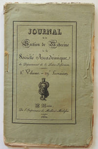 Journal de la section de médecine de la Société Académique du département de la Loire-Inférieure. 8 ème volume - 29 ème livraison 1832