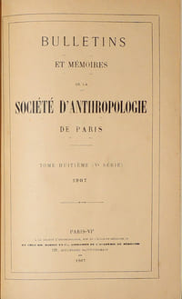Bulletins et mémoires de la société d'anthropologie de Paris Tome huitième (Vème série) 1907