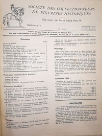 Bulletins de la société des collectionneurs de figurines historiques. 23, 24 et 25ème année. Année 1953, 1954 et 1955 complètes.