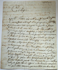 Lettre autographe signée de Mâcé Desbois, directeur du jury d'accusation chargé d'instruire le procès des Terroristes de Nantes, à Guillaume de Villenave, avocat Nantais