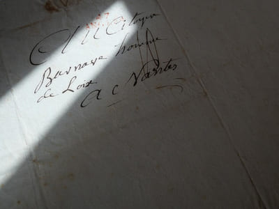 Lettre autographe signée de Mâcé Desbois, directeur du jury d'accusation chargé d'instruire le procès des Terroristes de Nantes, à Guillaume de Villenave, avocat Nantais