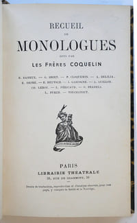Recueil de monologues dits par les frères Coquelin. Treizième édition