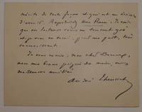 Lettre autographe signée à l'éditeur Decaux