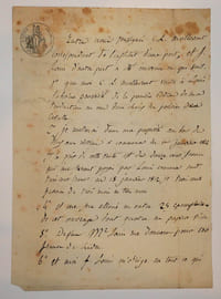 Contrat d'édition manuscrit entre l'éditeur Louis et Charles Mollevaut pour une traduction des poésies de Catulle