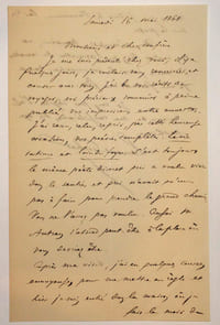 Lettre autographe signée à Antoine de Latour