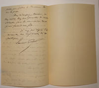 Lettre autographe signée à Antoine de Latour