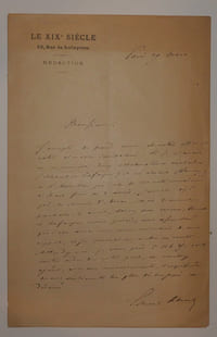 Lettre autographe signée d'Edmond About