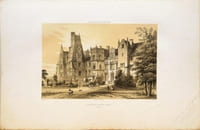 Lithographie originale signée. Château de Fontaine-Henry (Calvados). Normandie illustrée