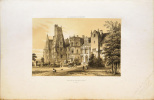 Lithographie originale signée. Château de Fontaine-Henry (Calvados). Normandie illustrée. Félix Benoist Fichot lithographe