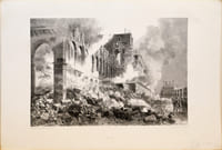 Lithographie originale signée. Mai 1871 (Ministère des finances). Paris et ses ruines en Mai 1871.