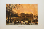 Lithographie originale. Château de Saint-Cloud incendié par les Prussiens en Octobre 1870. Paris et ses ruines (1878). Sabatier / Adam Charpentier
