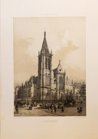 Lithographie originale. Saint Séverin. Paris dans sa Splendeur (1863 ou 1868)