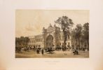 Lithographie originale.Palais de l'industrie. Entrée principale Paris dans sa splendeur. (1863 ou 1868). Philippe Benoist dessinateur Ciceri ...