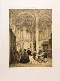 Lithographie originale. Musée de Cluny. Ancienne chapelle. Paris dans sa splendeur. (1863 ou 1868)