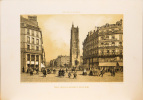 Lithographie originale. Tour Saint-Jacques-la-Boucherie et rue de Rivoli. Paris dans sa splendeur. (1863 ou 1868). Philippe Benoist dessinateur Aubrun ...