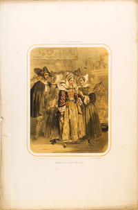 Lithographie originale. Mariés du Bourg de Batz.Nantes et la Loire-inférieure (1850)