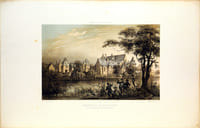 Lithographie originale. Château de la Motte-Glain à la Chapelle Glain, près de Chateaubriant.Nantes et la Loire-inférieure (1850)